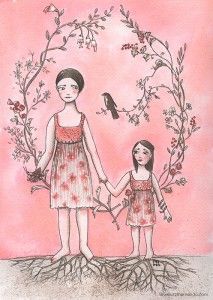 Mi pequeña yo t_121 Tinta china sobre papel de acuarela 23 x 31 cm 2015 itzi hernando