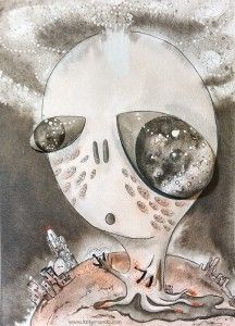 Alien t_151 Tinta china sobre papel de acuarela 23 x 31 cm 2015 itzi hernando